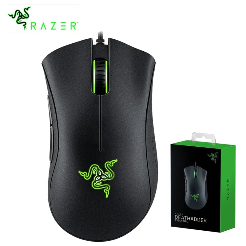 Razer DeathAdder Gamingmus, 6400 DPI Optisk Sensor med 5 Programmerbara Knappar och Ergonomisk Design